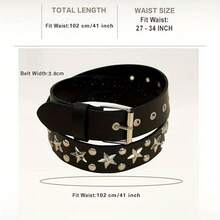 1 Retro Punk Style Metal Buckle Wide Black Belt, Suitable For Women To Pair With Jeans, Shorts, Skirts, And Casual Fashion Accessories. - 1個 - 查看 5