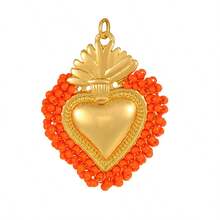 1件情人节波西米亚复古奢华甜美个性化串珠金属心形吊坠配饰，时尚优雅个性化DIY珠宝制作材料，红色装饰 - 飾品配件 - 查看 16