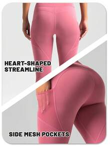 Soyun Women's One-Piece Side Pocket Fitness Pants, Suitable For Yoga, Outdoor Sports And Butt Lifting - Pink - View 8