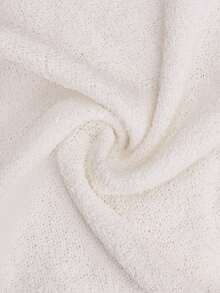 Apperloth A 优雅女士 3D 花朵针织白色长裙性感深 V 领露背修身夏季毛衣裙适合海滩度假 - 白色 - 查看 7