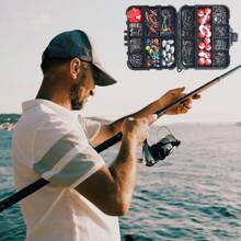 263pcs Fishing Lure Accessories Set, Including Sinkers, Hooks, Swivels For Sea Fishing And Pier Fishing
