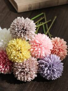 6 朵人造菊花，适用于家居装饰、圣诞节装饰、万圣节装饰、客厅卧室装饰、人造植物、房间、书桌、花园装饰，是派对和节日的理想礼物 - 彩色 - 查看 9