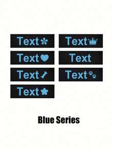 [定制] 多色宠物胸背带皮革标签贴片。可定制您的姓名及其他信息。户外狗狗胸背带配件。多种字体颜色可选。图案包括：爪子、皇冠、心形、骨头、领结、花朵和图标。 - 彩色 - 查看 11