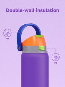 Meoky 32oz Vacuum Insulated Water Bottle With 2-In-1 Straw And Spout Lid, Insulated Cup, Keep Cold 24H, Leak-Proof, Fits In Car Cup Holder, Stainless Steel Tumbler For Sports, Travel, And School - Purple - View 5
