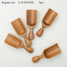 厨房与餐厅用品、厨房用具及小工具、量具、量勺、平铲、红木量勺、咖啡豆量勺、红木勺、木罐勺、木浴盐勺、茶匙、洗衣粉勺、奶粉勺、木糖勺、蜂蜜勺多件套，送给妻子或母亲的礼物。有1件套/2件套/3件套/4件套/5件套/6件套可选，家庭晚餐用品，圣诞派对用品 - 原木色 - 查看 13