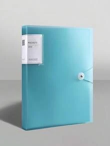 1pc Semi-Transparent File Folder, Clear Insert Page Binder, Snap Closure Document Folder, Multi-Color Storage Box, Multi-Size Refillable Binder, 20/30/40/60/100 Pages, A4 Multi-Layer Insert Sleeves, 5 Color Options - Multicolor - View 5