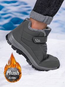 1 Pair Plus Size Warm Snow Boots, Women's 2025 Winter New High-Top Short Tube Boots, Middle-Aged And Elderly Thickened Warm Walking Shoes, Unisex Snow Boots, Women Size 35-46
