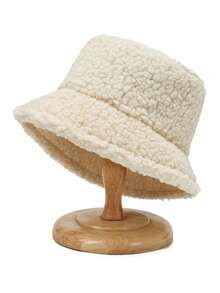 1pc New Arrival Winter Furry Hat For Women, Autumn/Winter European & American Fashion Warm Solid Color Mongolian Thick Beanie Cap Versatile - Multicolor - View 20