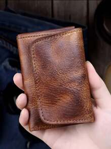 Vintage Top Layer Cowhide Leather Card Holder Multi-Card Slots Coin Purse Handmade Distressed Vegetable Tanned Leather Card Case Multifunctional Wallet Unisex For Women Wallet Mini Wallet Purse Wallet Fall Coin Wallet