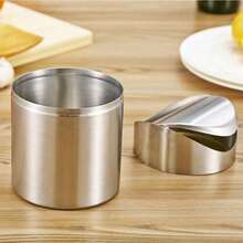 1pc Stainless Steel Desktop Flip-Lid Mini Trash Can, For Car/Office/Bathroom, Suitable For Waste Recycling And Trash Storage - Multicolor - View 8