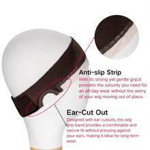 Wig Grip Band Women Adjustable: Wig Gripper With Ear-Cutouts Natural Lace Edge - Adjustable Non-Slip Off Band With Hook And Loop Comfortable Breathable No-Headache