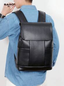 saroxi Mochila de viaje casual de moda para hombres, con tapa abatible, ligera, portátil, adecuada para viajes, campamento, senderismo, escuela, estudiantes, jóvenes, campus, regalo esencial