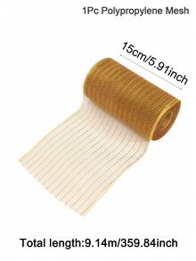 1Roll 10 Yards Christmas Mesh Ribbon For Wreaths, Christmas Tree Toppers, Beige White Gold Glitter Foil Decorative Mesh Rolls For DIY Wreath Bow Ribbon Christmas Tree Decor Seasonal Craft&Home Decor Christmas Decorations 2025 Room Decor Winter Christmas Decorations Home Christmas Gifts Christmas Decor