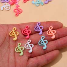 20/50/100pcs Cute Music Note Charms, Resin Mixed Color Pendants For DIY Crafts, Nail Art, Keychains, Phone Cases, Jewelry Making, Handmade Phone Case Decor, Odorless Pendants For Necklaces And Bracelets - Multicolor - View 3