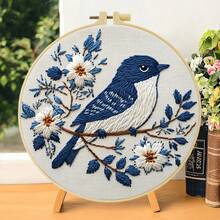 1 Piece Embroidery Set, 20x20cm/7.9x7.9 Inches, Bird, Deer, Winter Landscape Pattern, Handmade DIY Embroidery Set For Adults And Beginners, Includes Embroidery Cloth, Instruction Manual, Embroidery Stretch And Needle, Suitable For Holiday Gifts For Friends Or Family, Furniture, Office Handmade Artwork - Multicolor - View 12