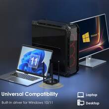 WiFi 6E USB Adapter AX5400 Tri-Band - 2402Mbps Ultra Speed For PC/Laptop With 4x5dBi Antennas | 2.4/5/6GHz Wireless Network Card | Windows 10/11 Support