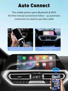 XUDA 2in1 Wireless CarPlay AI Mini Box &Android Auto Box RGB Colorful Atmosphere Light Plug&Play Automatic Connection For Wired Carplay Android Auto Car - Black - View 10