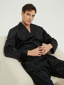 طقم ملابس رجالي كاجوال من الفليس الألماني للشتاء، تتكون من ملابس علوية وبنطلون