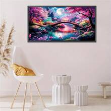 超大全钻石画套件 - DIY 圆形钻石艺术，专为初学者设计，不含画框，适合装饰客厅、卧室和办公室，完美的手工礼物，墙面装饰艺术，无框，多种尺寸可选 - 彩色 - 查看 3