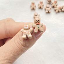 30pcs Colorful Resin Christmas Decoration Set - Adorable Mini Cartoon Christmas Cookie People Design, Flat 3D Mini Figurines, For DIY Scrapbooking, Nail Art, Jewelry Making And Christmas Craft Decorations, Mini Christmas Tree Ornaments, Cute Gingerbread People, Christmas Gifts, Christmas Themed, Christmas Nail Art Supplies, Mini Handmade Decorations