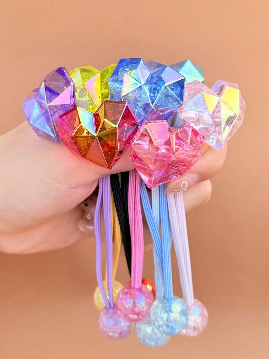 Bộ 6 chiếc/1 chiếc dây buộc tóc hình trái tim màu kẹo ngọt, màu ngẫu nhiên, dây buộc tóc co giãn hai đầu dễ thương, dây buộc tóc đuôi ngựa có độ đàn hồi cao, phụ kiện tóc an toàn, dây buộc tóc có quả bông nhiều màu sắc, phù hợp cho các dịp thường ngày, ngoài trời, mùa hè, bãi biển, mọi mùa, có thể kết hợp với hàng trăm kiểu tóc, thích hợp sử dụng hàng ngày, dây chun buộc tóc, dây buộc tóc bằng cao su, dây buộc tóc, phụ kiện làm đẹp tại nhà dành cho nữ, quà tặng phụ kiện tóc, dây chun buộc tóc. - Nhiều màu - Xem 1