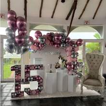 91.5cm/3FT KT Number Board: Large DIY Frame For Balloon & Flower Inserts, Perfect For Anniversaries, Birthdays & Graduation Decor - 白色 - 查看 1