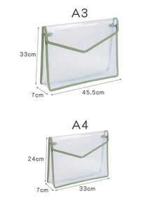A4 Transparent File Bag For Supplementary Lessons, Student Test Paper And Textbook Storage Bag, Large Capacity A3 Waterproof Art Bag Document Bag, Miscellaneous Storage Bag - Multicolor - View 2