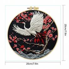 1 Piece Embroidery Set, 20x20cm/7.9x7.9 Inches, Beautiful Crane Pattern, Handmade DIY Embroidery Set For Adults And Beginners, Includes Embroidery Cloth, Instruction Manual, Embroidery Stretch And Needle And Thread, Suitable For Holiday Gifts For Friends Or Family, Furniture, Office Craft Artwork