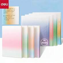 50 hojas de notas adhesivas transparentes y a prueba de agua con brillo - Almohadillas de memorándum cuadradas de PET de colores para la escuela, la oficina y la organización del hogar