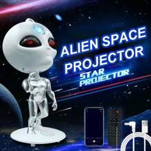Alien Galaxy Projector Lamp With Nebula, Star Projector Ceiling LED Light, Starry Night Light With Remote Control, Christmas, Birthday Gift, Suitable For Bedroom, Living Room Room Decoration - Alien - View 2