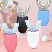 Cepillo de dientes eléctrico en forma de U, carga inalámbrica, tecnología automática de 360°, cepillo de dientes eléctrico de silicona, adecuado para viajes y uso doméstico, 400mAh - Multicolor - Ver 6