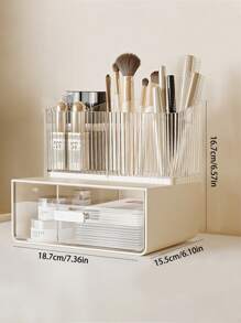 1 个多功能化妆工具盒，5 槽/6 槽桌面收纳盒 - 米色 - 查看 7