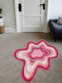 1pc Plush Plush Polka Dot Plastic Bottom Asymmetrical Shaped Fluffy Pink Bedroom Carpet, Home Decor Rug For Living Room, Sofa, Coffee Table, Suitable For Study, Wardrobe, Reading & Gaming Area, Recommend Buying Larger Size - Multicolor - View 18