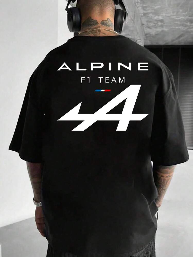 Men's Motorsport T-Shirt | "ALPINE F1 TEAM" Racing Fan Tee |  Streetwear | 100% Cotton | Unisex Fit | Collector's Gift for Motorsport Enthusiasts - Negro - Añade 3
