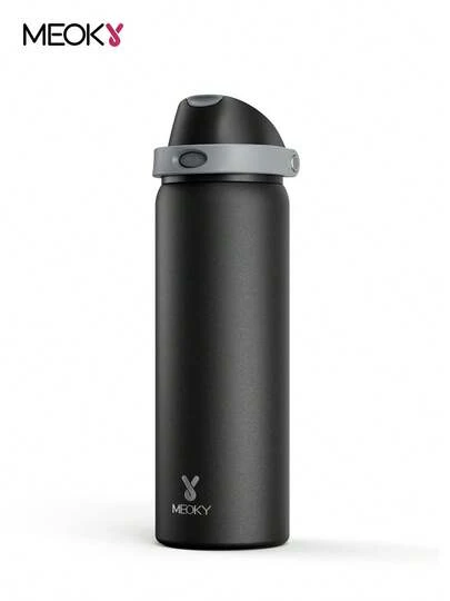 Meoky 32oz Vacuum Insulated Water Bottle with 2-in-1 Straw and Spout Lid, Insulated Cup, Keep Cold 24H, Leak-Proof, Fits in Car Cup Holder, Stainless Steel Tumbler for Sports, Travel, and School