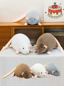 Urocza, realistyczna pluszowa mysz, miękka pluszowa lalka, dekoracja do biura, dekoracja imprez i wydarzeń, dowcipy, zabawny prezent dla dzieci i dorosłych, prezent urodzinowy, najlepszy na Halloween, urocze pluszowe zwierzątko na różne święta - Wielokolorowe - Zobacz 3