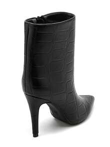 Bottines à talon aiguille effet croco: الأناقة المعاصرة والميزات المؤكدة - أسود 2530A - مشاهدة 5