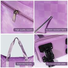 Expandable Rolling Duffle Bag - Large Carry-On With Spinner Wheels, Foldable Weekend Travel Bag, 28-58L Capacity - Màu tím - Xem 4