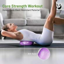 Pelota de pilates de panda delgada, bola de ejercicio pequeña de 9 pulgadas, bola de terapia, bola de núcleo, mini bola de yoga para pilates, equilibrio, estabilidad, entrenamiento, entrenamiento - Oro rosa + morado claro - Ver 5