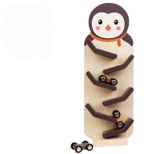 Kids Wooden Cartoon Slide Car Race Track Glider Car Visual Tracking Early Education Focus Training Game Toy, Suitable For Boys Girls Birthday Christmas Halloween Gifts