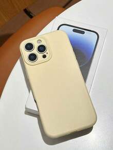 Funda protectora completa de silicona de color sólido para phone 16, 15, 14, 13, 12 Pro y 11. Colores pastel. - Amarillo - Ver 4