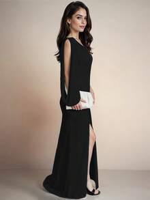 Women Long Dresses - Black - View 4