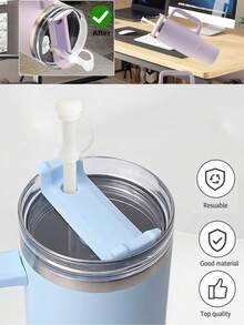 3pcs/Set Silicone Anti-Overflow Cover Spill Stopper Set For  Cup 1.0 40oz 30oz, Accessories Including Straw Cover Cap, Fix Leakproof Stopper And Lid Spill Plug In 3 Colors.