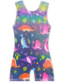 MENKEY Girls' Various Styles Gymnastics Leotards One-Piece Indoor And Outdoor Professional Sportswear, Suitable For Children Aged 2 To 8 - 彩色 - 查看 2