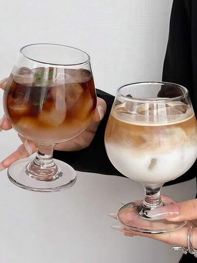 Ins-Style Mojito Short Stem Ball Cup, Classic European Cognac Glass, Tempered Glass High-Transparency Crystal Glass, Dessert Bar Cup, Drink Cup, Ice Cream Cup, Halloween And Christmas Party Supplies