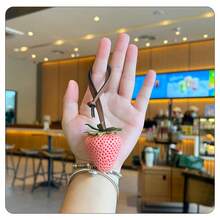 2-In-1 Strawberry Shaped Resin Charm, Cute Phone Lanyard/Keychain Accessory - Multicolor - View 4