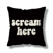 TOPSSCTR 1 Stück zeitgenössischer "Schrei hier" Lustiger Kissenbezug, humorvolle Heimdekoration Kissenhülle, mit Reißverschluss für Sofa, Bett, Auto, maschinenwaschbar, Polyester, einseitig bedruckt