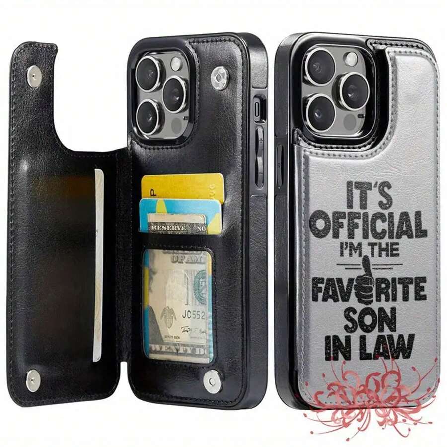 Teléfono Elegante diseño de piel sintética con una ranura para tarjeta con tapa tipo billetera, compatible con 16, 15, 14, 13, 12, Pro, Plus, que se adapta perfectamente a su teléfono y brinda un usuario hermoso y práctico. - Negro - Ver 1