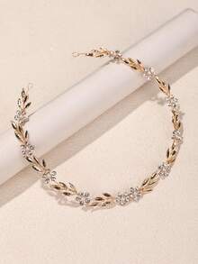 1件装奢华优雅亮片花朵发箍，水晶新娘婚礼配饰，公主仙女风新娘清新发饰，情人节礼物及拍照道具 - A - 查看 4