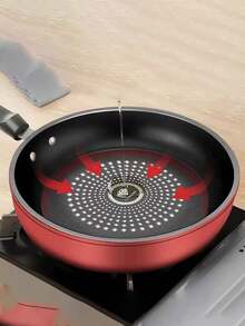 1 件 24 厘米不粘煎锅带盖，煎炒两用，适用于电磁炉和燃气灶 - 彩色 - 查看 2